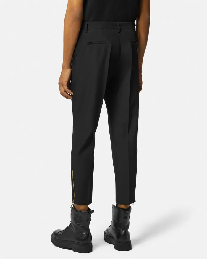 Versace Technical Formal Pants Blackprint Men Jeans Couture