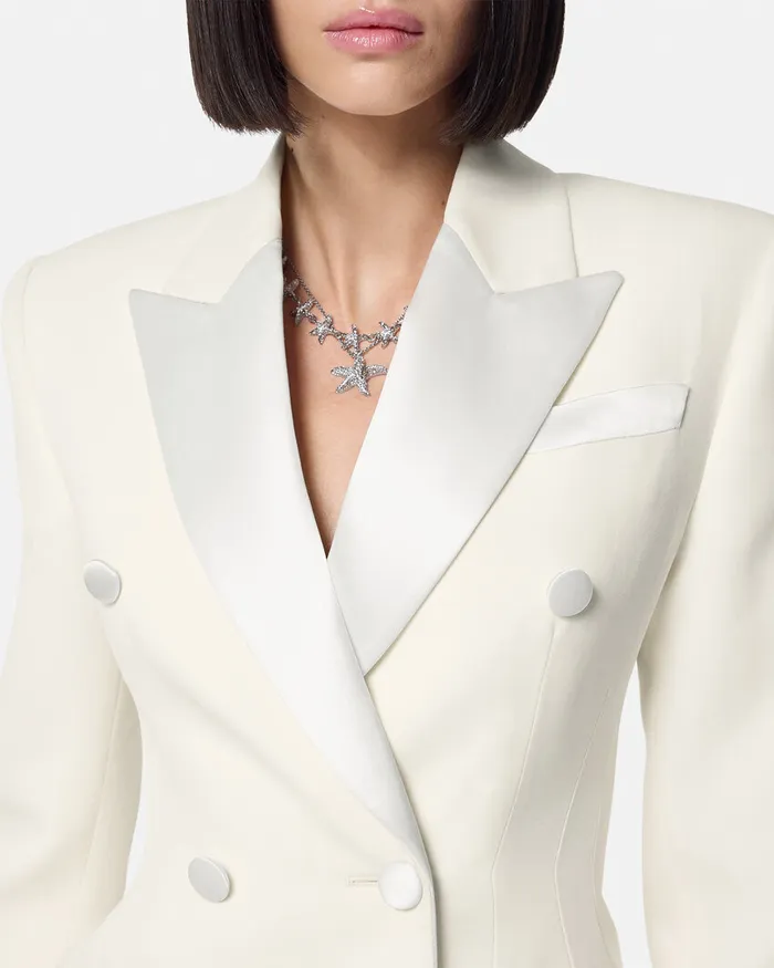 Versace Tuxedo Hourglass Blazer White Women Blazer and Jackets