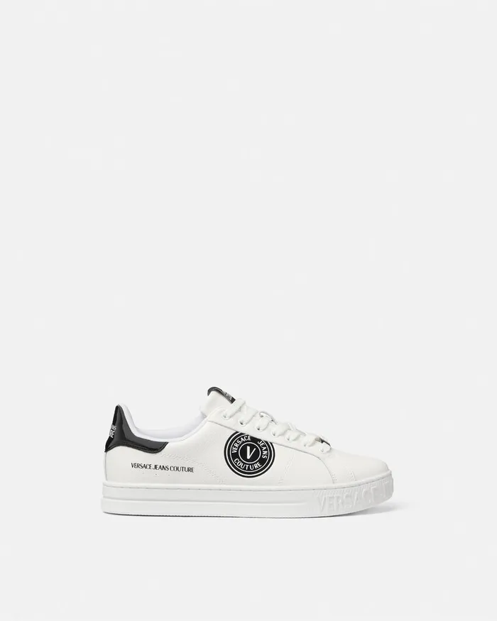 Versace VEmblem Court 88 Sneakers White Men Jeans Couture