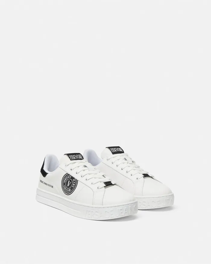 Versace VEmblem Court 88 Sneakers White Men Jeans Couture