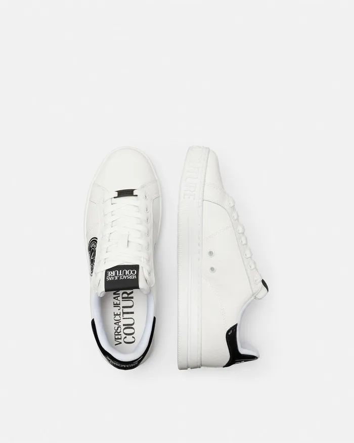 Versace VEmblem Court 88 Sneakers White Men Jeans Couture