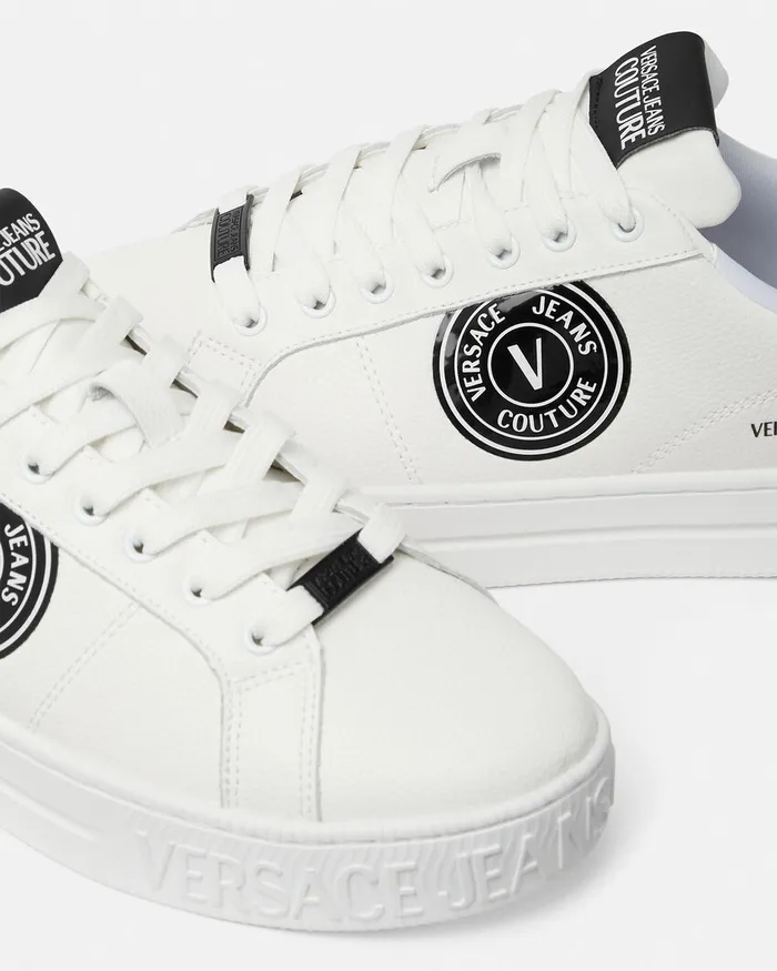 Versace VEmblem Court 88 Sneakers White Men Jeans Couture