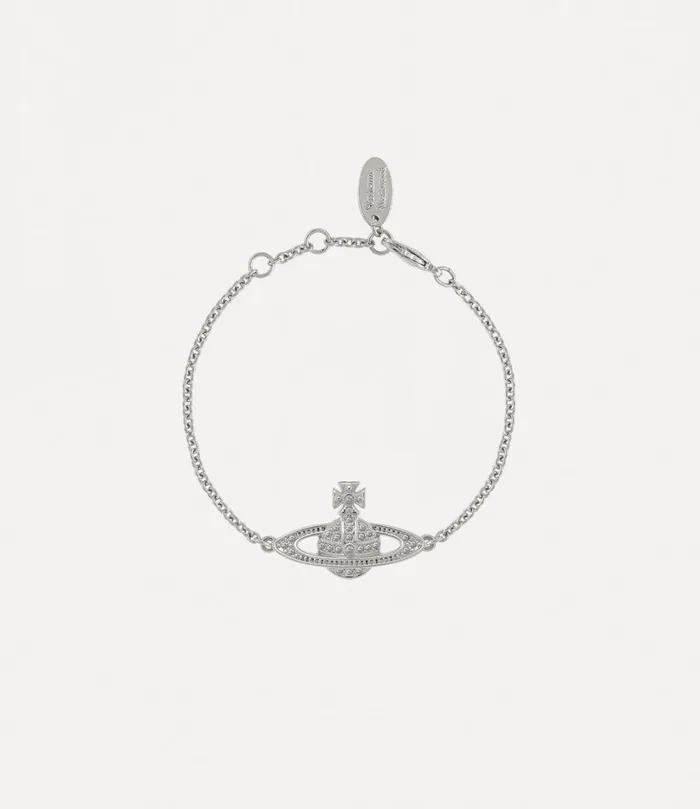 Vivienne Westwood Bracelets Women Mini Bas Relief Chain Bracelet Platinum Crystal Crystal Vivienne Westwood Bracelets Women Mini Bas Relief Chain Bracelet Platinum Crystal Crystal