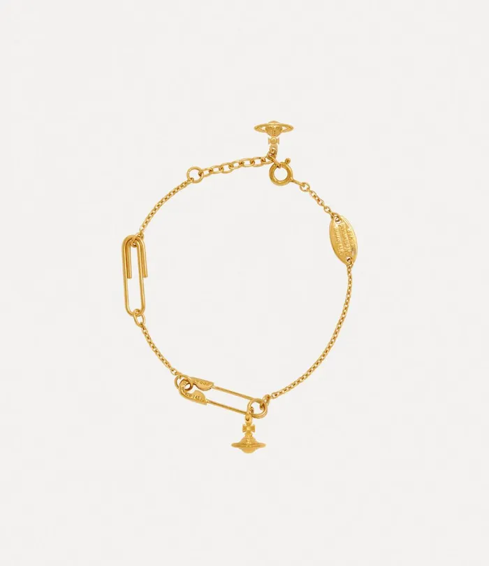 Vivienne Westwood Bracelets Women Safety Pin Bracelet Gold