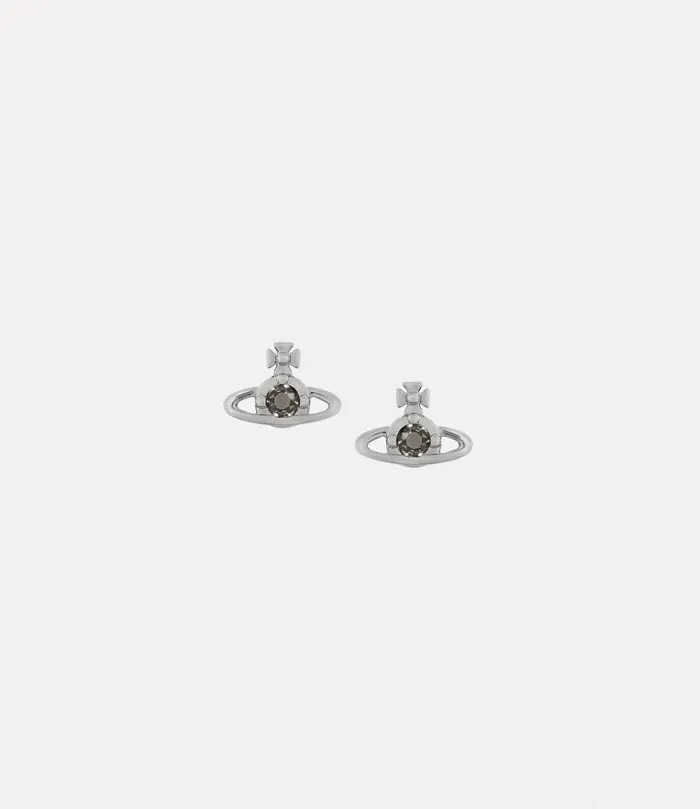 Vivienne Westwood Earrings Women Nano Solitaire Earrings Platinum Black Diamond Crystal Vivienne Westwood Earrings Women Nano Solitaire Earrings Platinum Black Diamond Crystal
