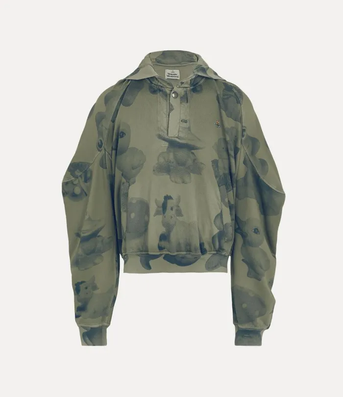 Vivienne Westwood Knitwear And Sweatshirts Men Baseball Sweatshirt Green Dyed Figurine Vivienne Westwood Knitwear And Sweatshirts Men Baseball Sweatshirt Green Dyed Figurine