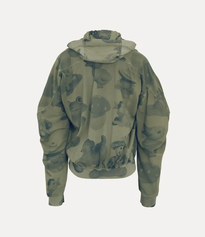 Vivienne Westwood Knitwear And Sweatshirts Men Baseball Sweatshirt Green Dyed Figurine