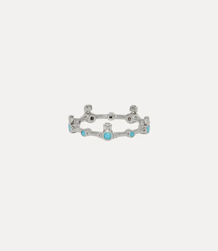Vivienne Westwood Rings Women Felicia Ring Platinum Turquoise Cz