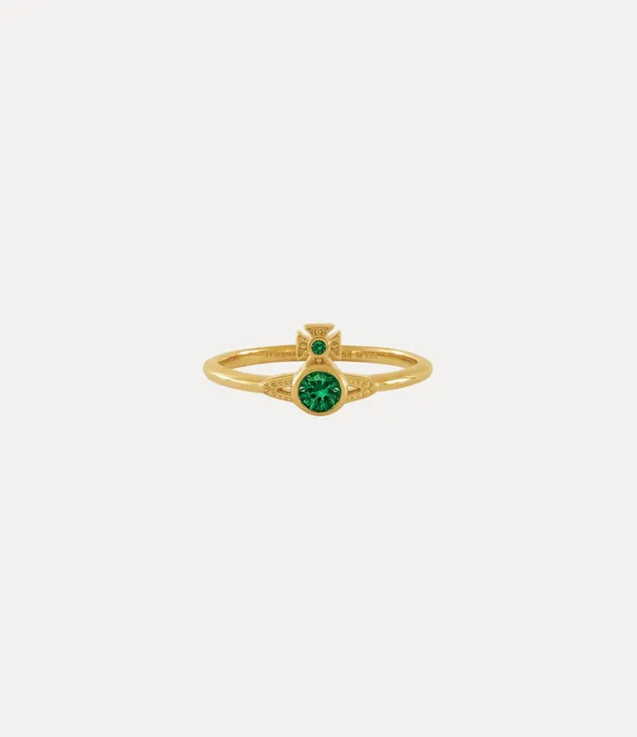 Vivienne Westwood Rings Women London Orb Ring Gold Emerald Cz