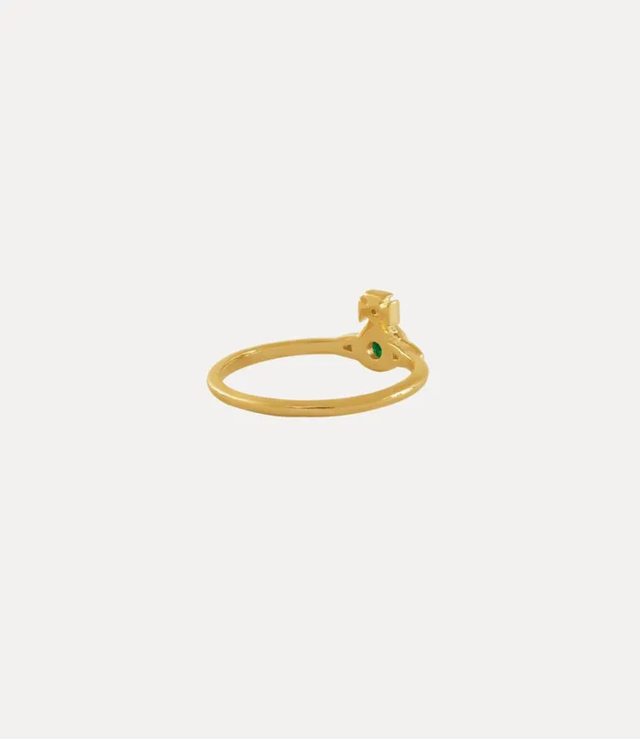 Vivienne Westwood Rings Women London Orb Ring Gold Emerald Cz