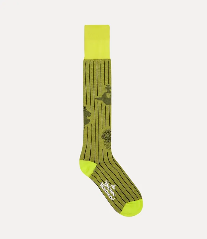 Vivienne Westwood Socks And Tights WomenMen Figurines High Sock Acid Yellow