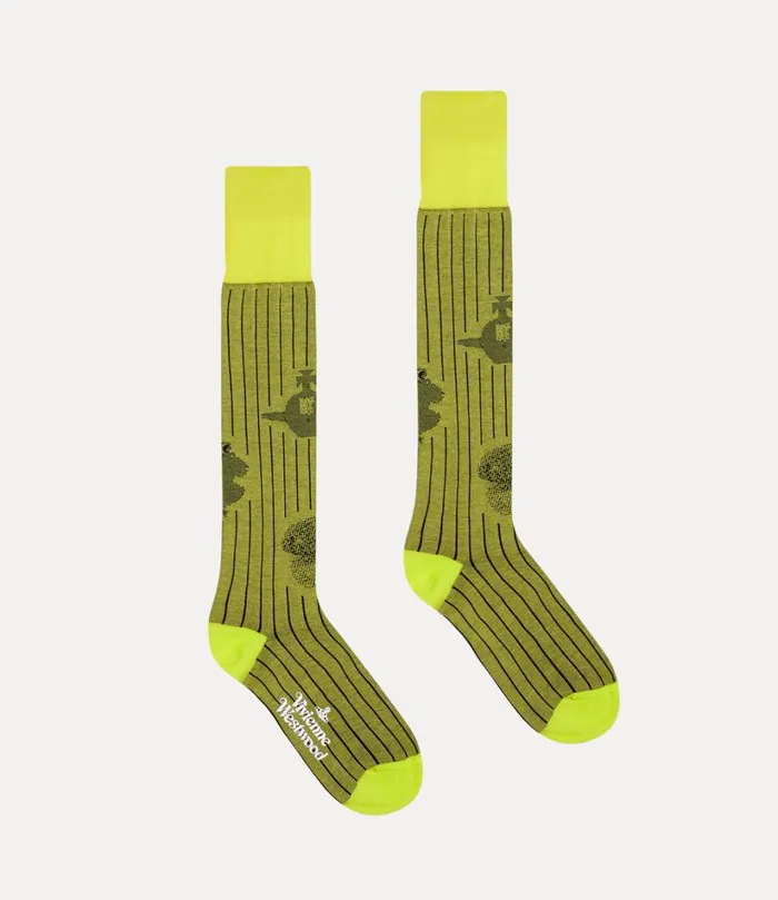 Vivienne Westwood Socks And Tights WomenMen Figurines High Sock Acid Yellow