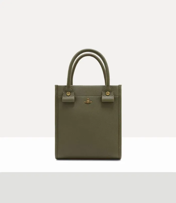 Vivienne Westwood Tote Bags MenWomen Teddy Small Tote Bag Green
