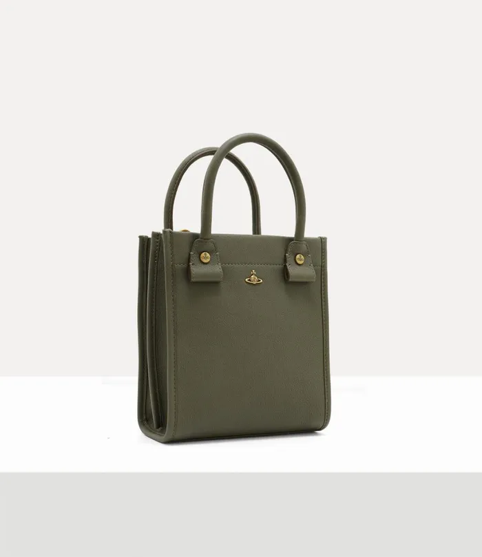 Vivienne Westwood Tote Bags MenWomen Teddy Small Tote Bag Green