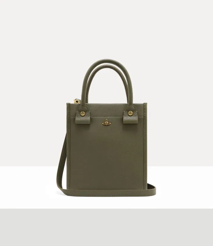 Vivienne Westwood Tote Bags MenWomen Teddy Small Tote Bag Green