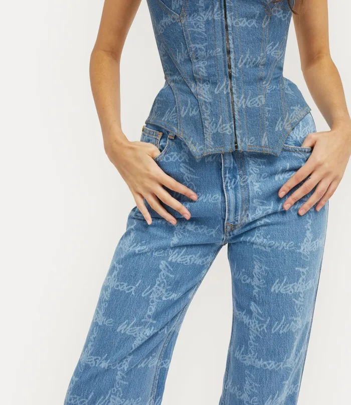 Vivienne Westwood Trousers And Shorts Women Ray 5 Pocket Jeans Vw Gridblue