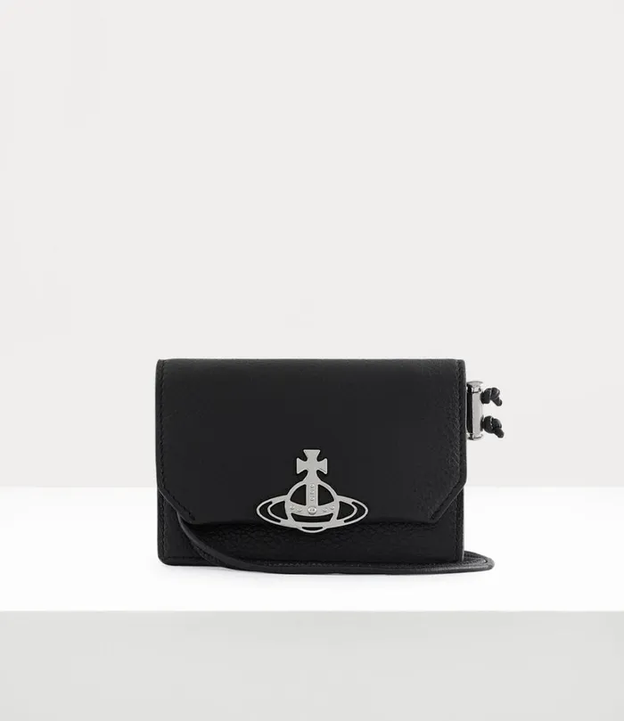 Vivienne Westwood Wallets Men Card Holder With Strap Black