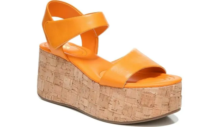 Wedge Sandals Women Franco Sarto Sarto Demi 2 Platform Wedge Sandal Orange Leather Wedge Sandals Women Franco Sarto Sarto Demi 2 Platform Wedge Sandal Orange Leather