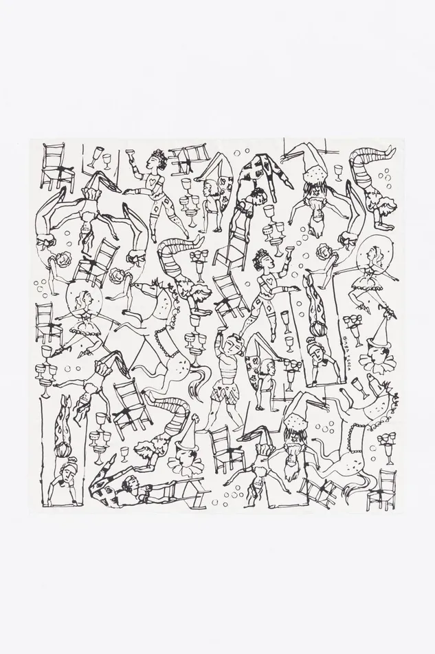 White Twotone Circus Print Scarf White Women Bimba Y Lola Scarves