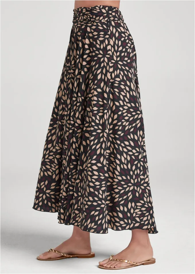 WIDE LEG CULOTTE PANTS Brown Multi Women VENUS Casual