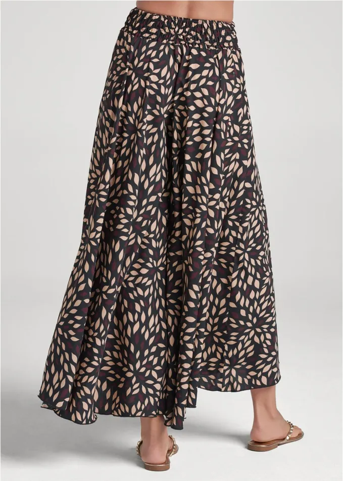 WIDE LEG CULOTTE PANTS Brown Multi Women VENUS Casual
