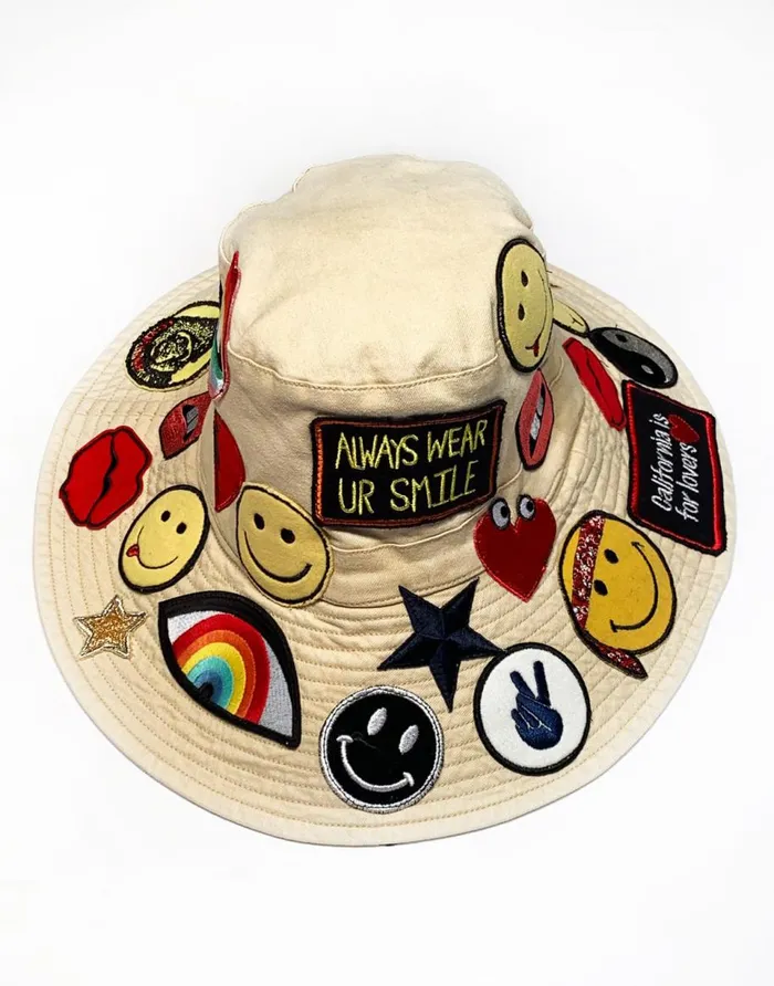 Women039s Adina Allover Hippie Patches Natural Lauren Moshi Hats