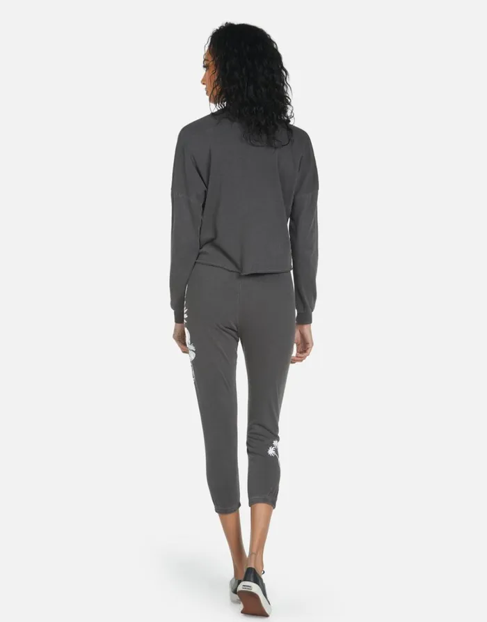 Women039s Alana 90210 Pigment Black Lauren Moshi Crop Sweatpants
