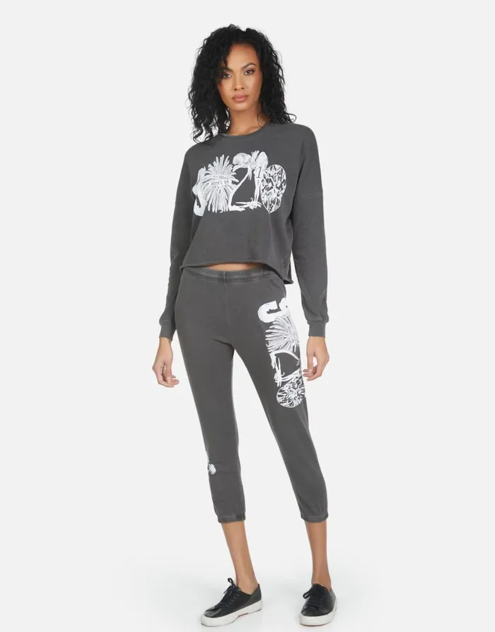 Women039s Alana 90210 Pigment Black Lauren Moshi Crop Sweatpants