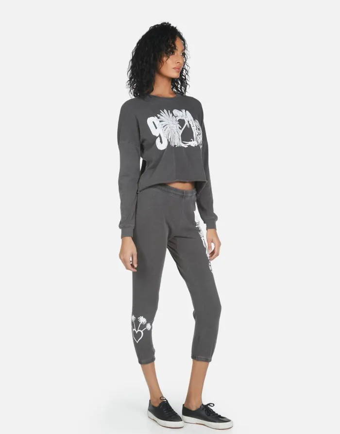 Women039s Alana 90210 Pigment Black Lauren Moshi Crop Sweatpants