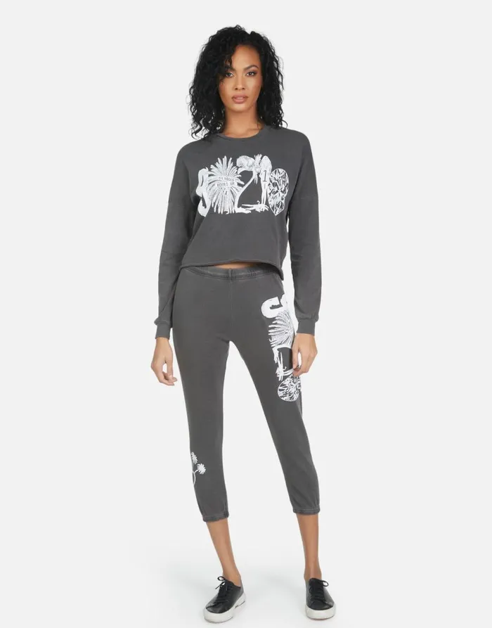Women039s Alana 90210 Pigment Black Lauren Moshi Crop Sweatpants