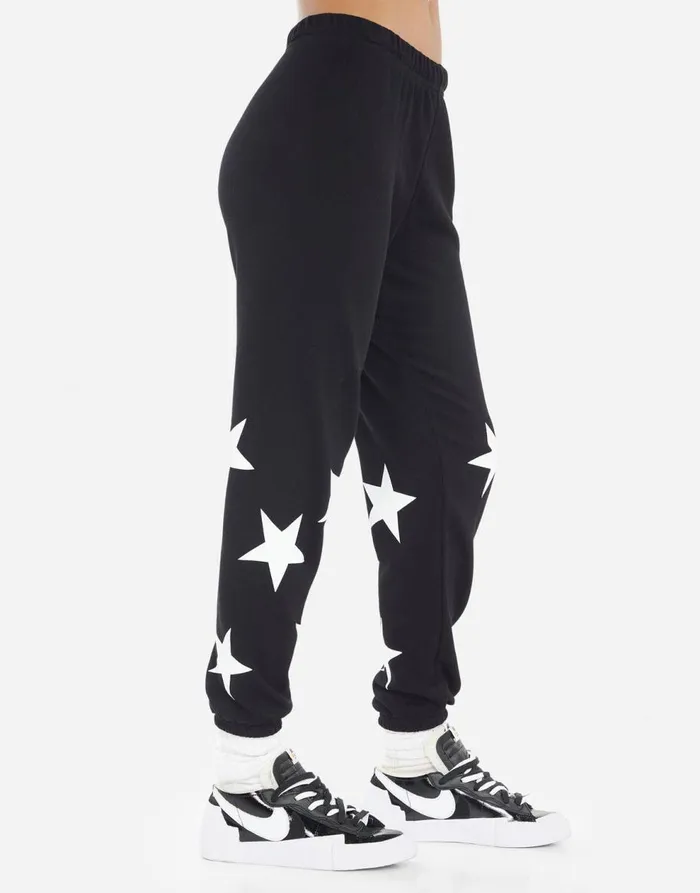 Women039s Alana Rock Star Butterfly Black Lauren Moshi Crop Sweatpants