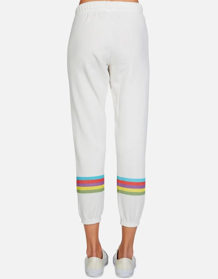 Women039s Alana Skull Flower Milk Lauren Moshi Crop Sweatpants