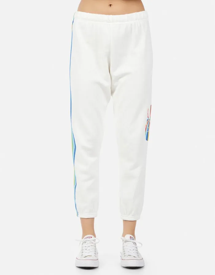 Women039s Alana Stripe Peace Milk Lauren Moshi Long Sweatpants