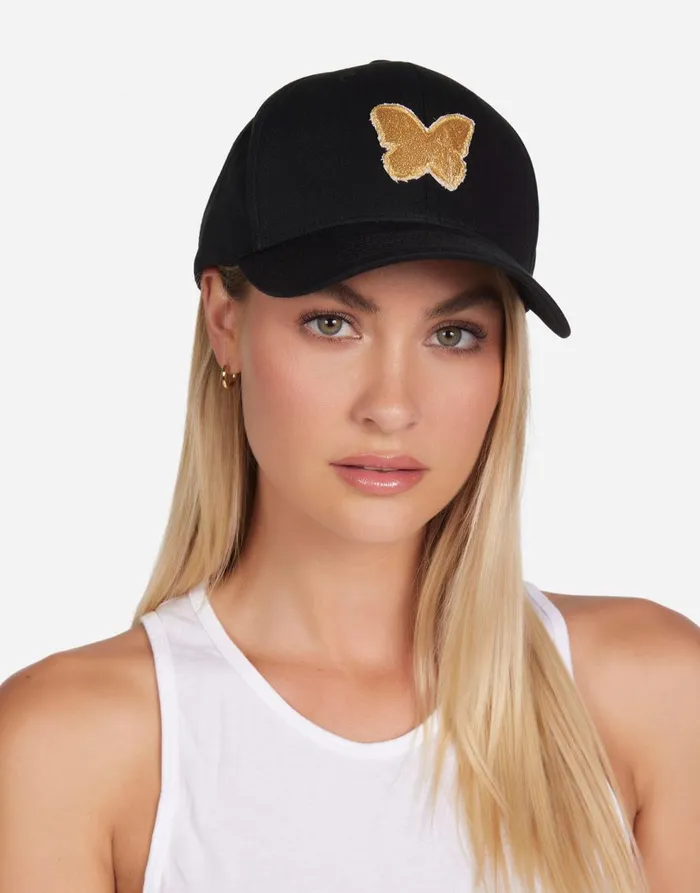 Women039s Bay Gold Butterfly Patches Black Lauren Moshi Hats