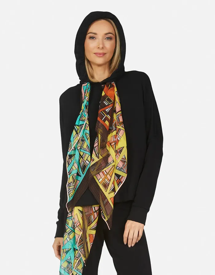 Women039s Belinda Scarf Black Tribal Lauren Moshi Hoodies