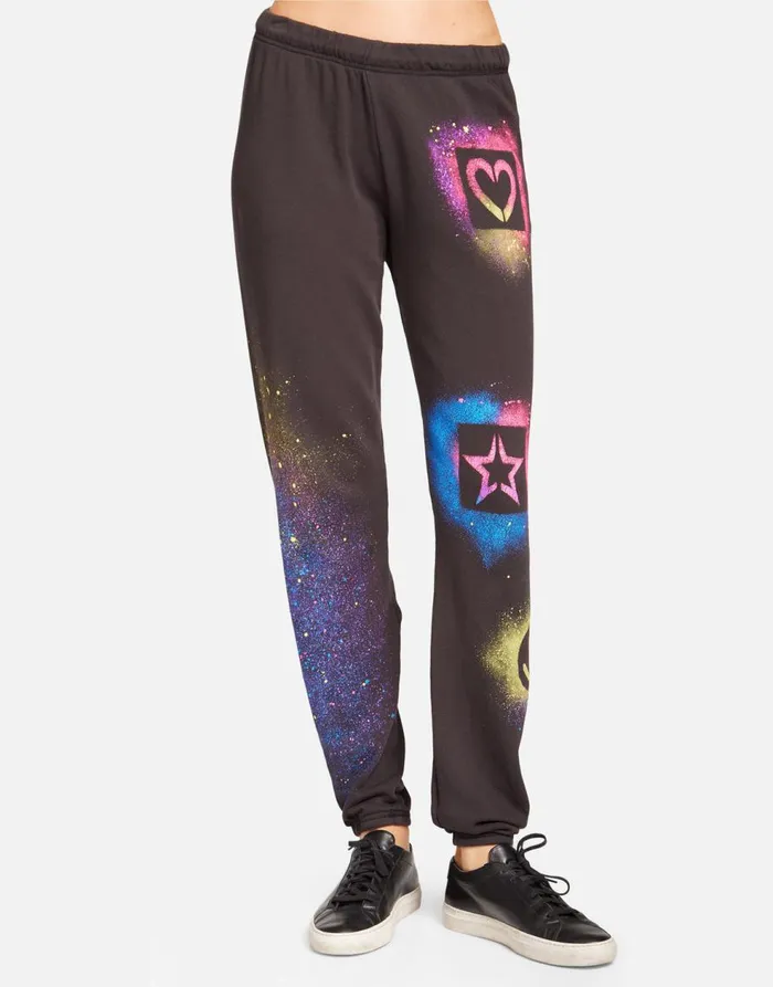 Women039s Brynn Graffiti Love Onyx Lauren Moshi Long Sweatpants