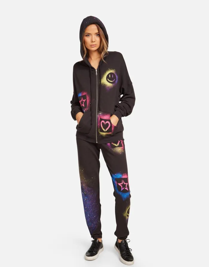 Women039s Brynn Graffiti Love Onyx Lauren Moshi Long Sweatpants