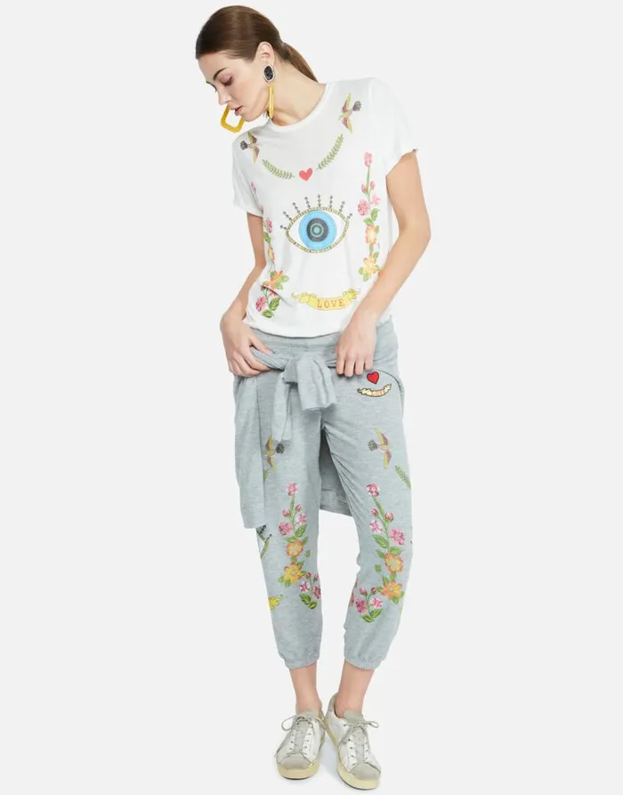 Women039s Edda Floral Eye Love Milk Lauren Moshi Short Sleeve
