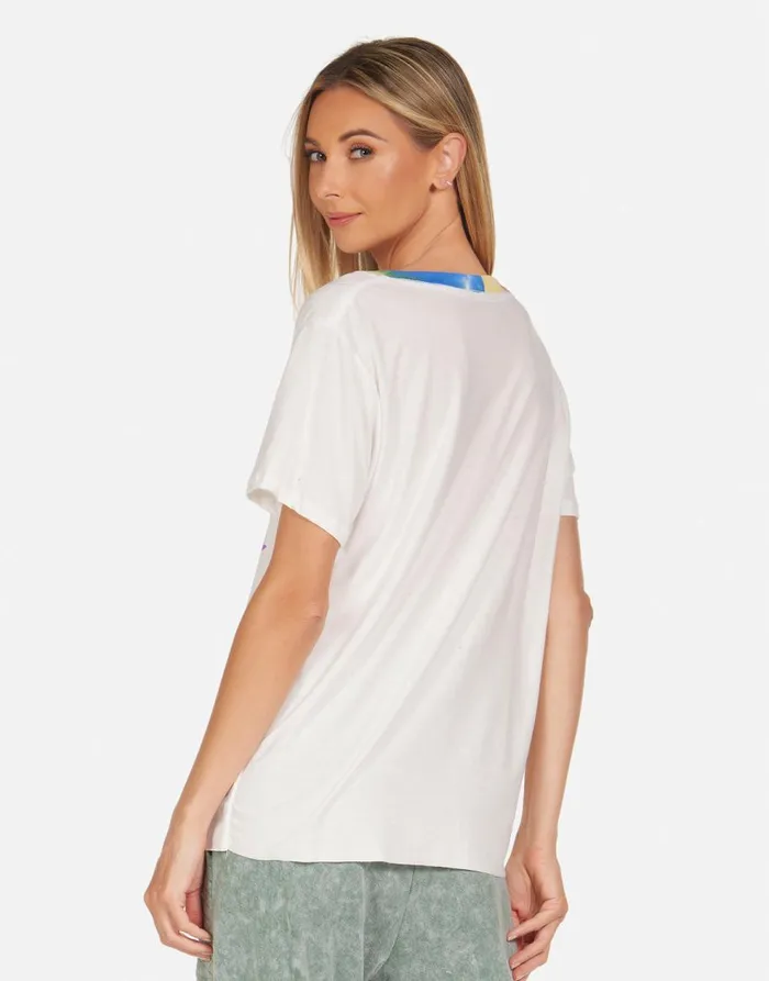 Women039s Elara Crystal Lightning Peace Milk Primary Tie Dye Lauren Moshi Short Sleeve