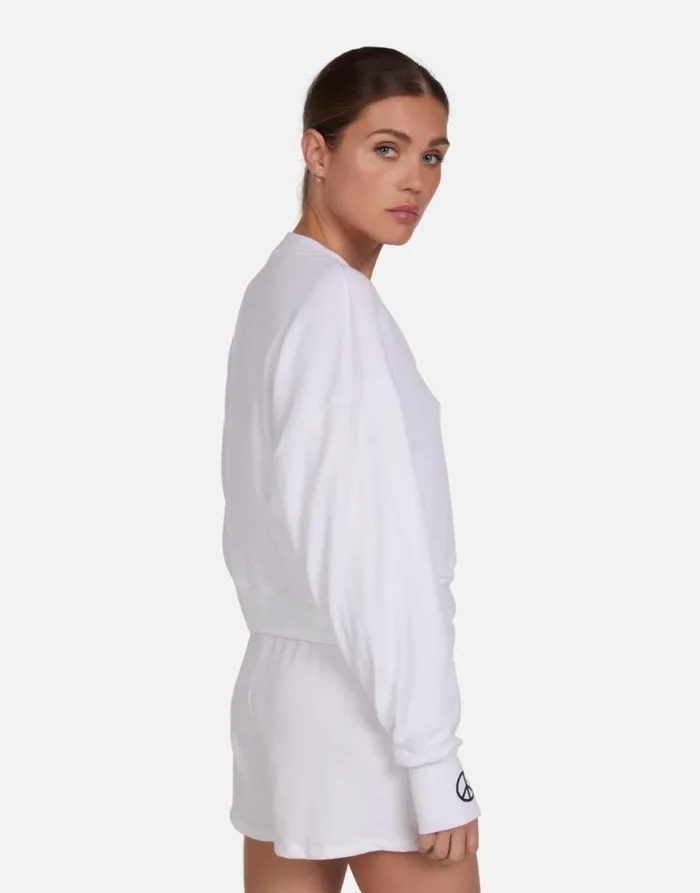 Women039s Kathryn Peace Lip Patch White Lauren Moshi Sweaters and Knits
