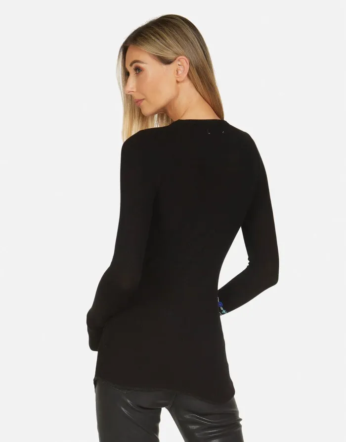 Women039s McKinley Chain Evil Eye Black Lauren Moshi Long Sleeve