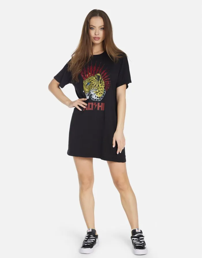 Women039s Misty Punk Leopard Black Lauren Moshi Dresses