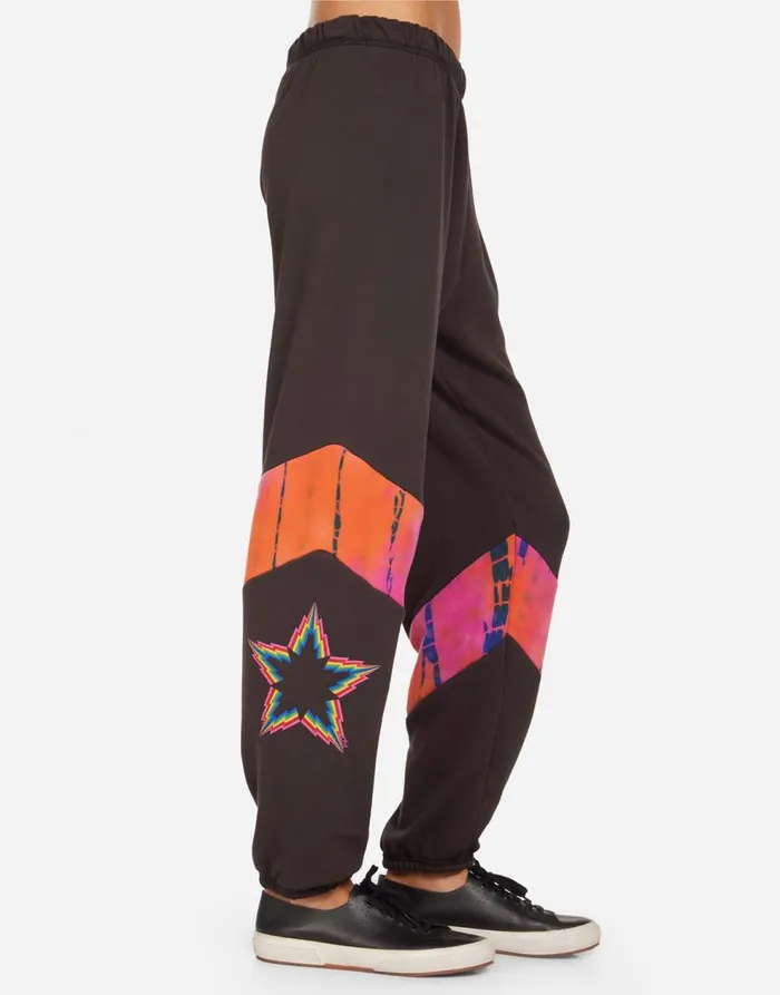 Women039s Ophelia Rainbow Lightning Star Onyx Lauren Moshi Long Sweatpants