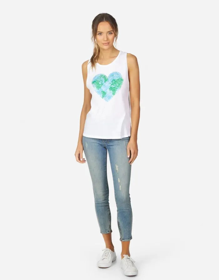 Women039s Peyton X World Love White Lauren Moshi Tanks