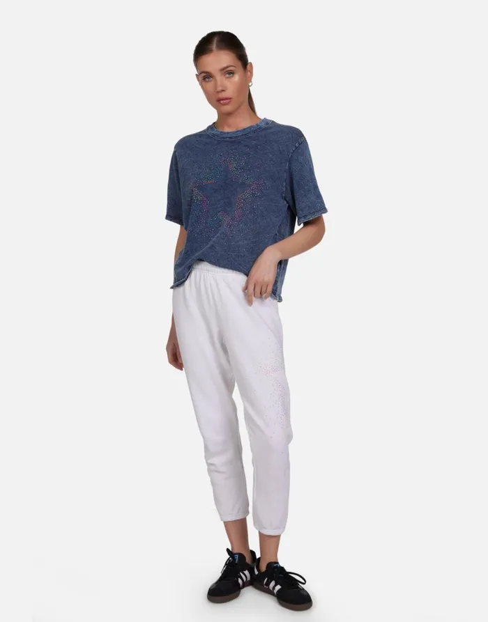 Women039s Rue Neon Stud Starburst Acid Denim Lauren Moshi Short Sleeve