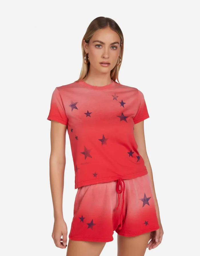 Women039s Ursula Vintage Stars Brick Ombre Lauren Moshi Short Sleeve