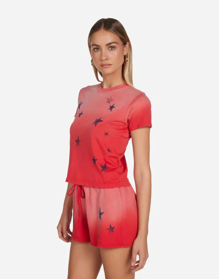 Women039s Ursula Vintage Stars Brick Ombre Lauren Moshi Short Sleeve