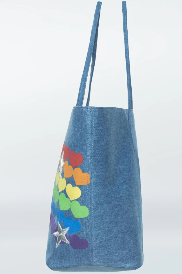 Women039s X Exclusive X Jackie Rainbow Heart Hada Mada Denim Lauren Moshi Bags