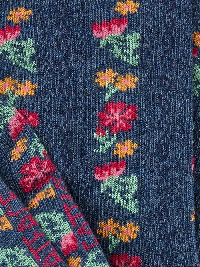 Women 3 For 2 Socks Fat Face Blue Floral Socks 1 Pack Size 47