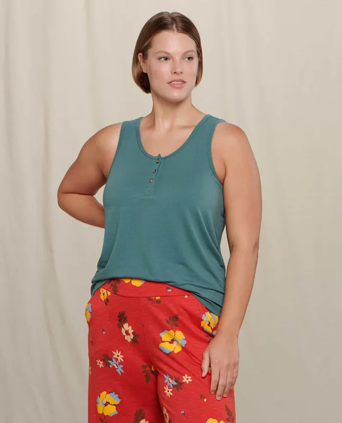 Women8217s Loungewear and Sleep ToadandCo Piru Henley Tank Silver Pine